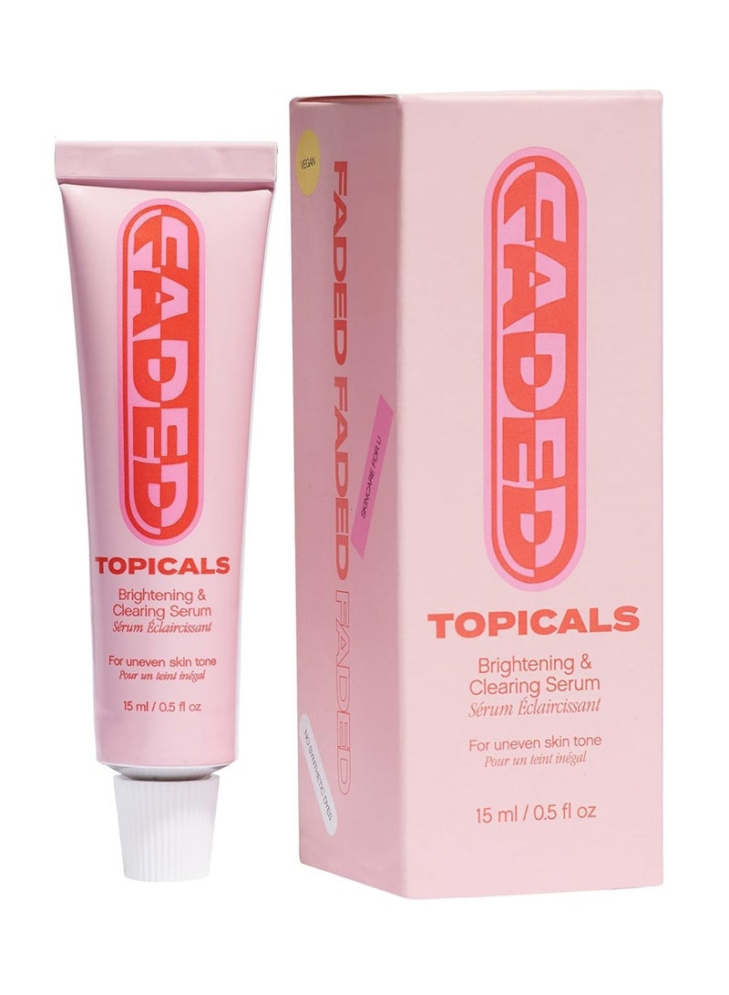 Topicals Faded Brightening and Clearing Serum | Reduces Discoloration, Post-Blemish Marks, Scars and Spots | Contains Kojic Acid and Niacinamide | Dermatologist-tested, Vegan, Cruelty-Free (0.5 Fl Oz)